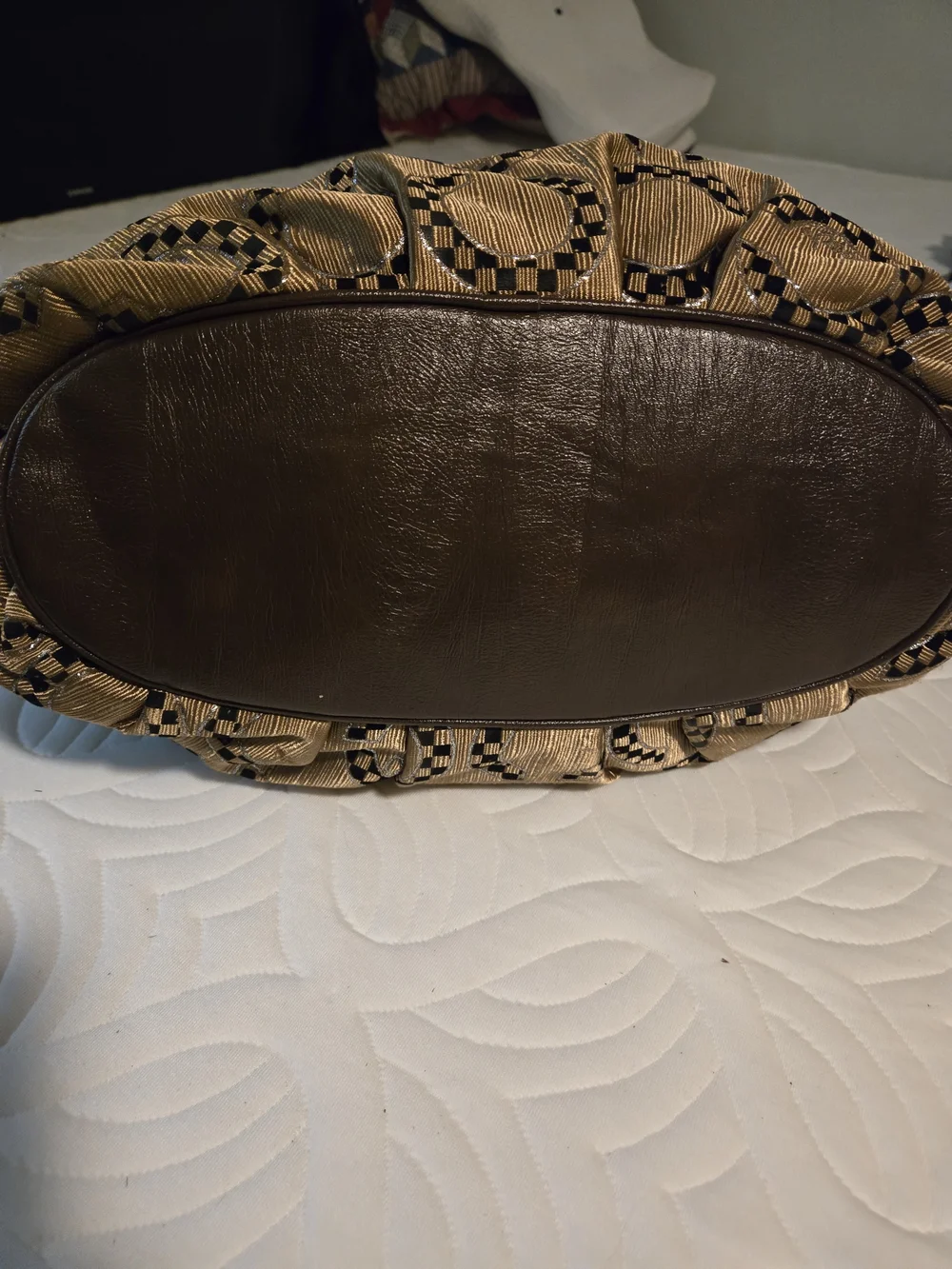 Coach vintage  Gold and Brown Circle Jacquard Hobo Shoulder Bag